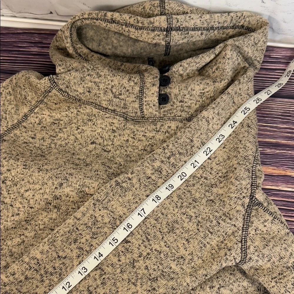 Victory Outfitters Heathered‎ Beige Tan Button-Up Hoodie Pullover